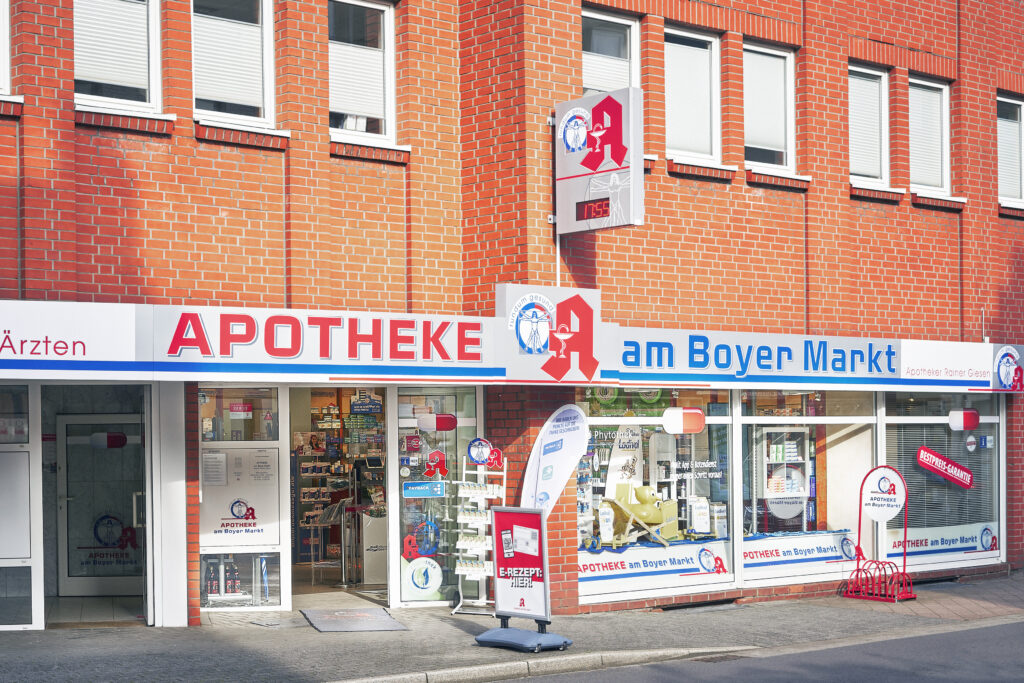 Filiale der Apotheke am Boyer Markt von Außen